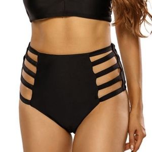 High Waist Caged Bikini Bottoms